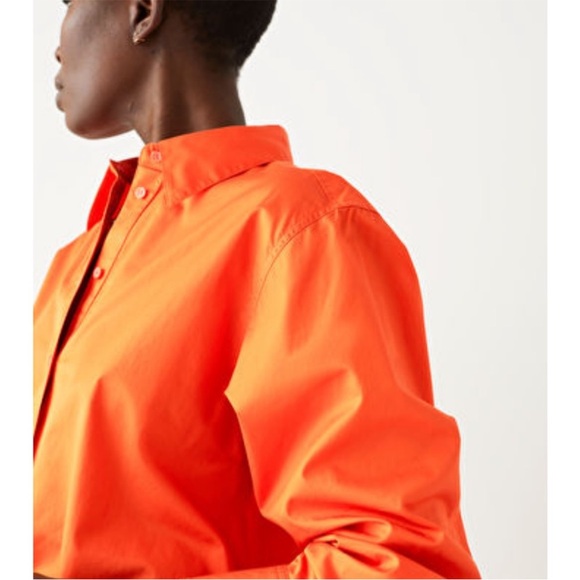 & Other Stories Oversized Button Down Collared Neon Orange
Blouse - Picture 2 of 10